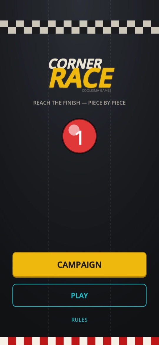 Corner Race title screen